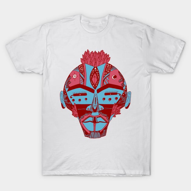 Pastel Tones African Mask 4 T-Shirt by kenallouis